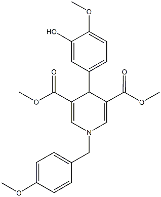 dimethyl 4-(3-hydroxy-4-methoxyphenyl)-1-(4-methoxybenzyl)-1,4-dihydro-3,5-pyridinedicarboxylate Structural