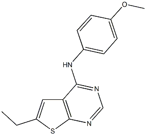 N-(6-ethylthieno[2,3-d]pyrimidin-4-yl)-N-(4-methoxyphenyl)amine Structural