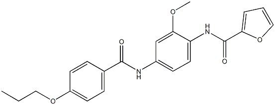 N-{2-methoxy-4-[(4-propoxybenzoyl)amino]phenyl}-2-furamide Structural