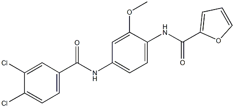 N-{4-[(3,4-dichlorobenzoyl)amino]-2-methoxyphenyl}-2-furamide Structural