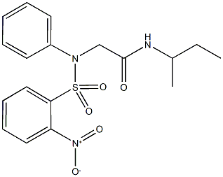 N-(sec-butyl)-2-[({2-nitrophenyl}sulfonyl)anilino]acetamide Structural