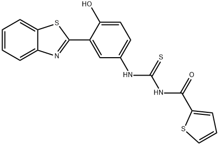 N-[3-(1,3-benzothiazol-2-yl)-4-hydroxyphenyl]-N'-(thien-2-ylcarbonyl)thiourea Structural