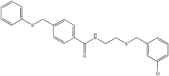 N-{2-[(3-chlorobenzyl)sulfanyl]ethyl}-4-[(phenylsulfanyl)methyl]benzamide Structural