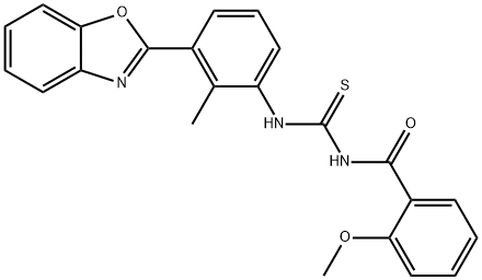 N-[3-(1,3-benzoxazol-2-yl)-2-methylphenyl]-N'-(2-methoxybenzoyl)thiourea Structural