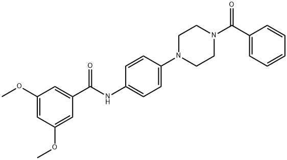 N-[4-(4-benzoyl-1-piperazinyl)phenyl]-3,5-dimethoxybenzamide Structural