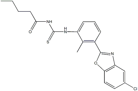 N-[3-(5-chloro-1,3-benzoxazol-2-yl)-2-methylphenyl]-N'-pentanoylthiourea Structural