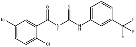 N-(5-bromo-2-chlorobenzoyl)-N'-[3-(trifluoromethyl)phenyl]thiourea Structural