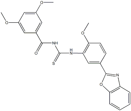N-[5-(1,3-benzoxazol-2-yl)-2-methoxyphenyl]-N'-(3,5-dimethoxybenzoyl)thiourea Structural