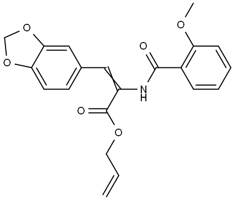 allyl 3-(1,3-benzodioxol-5-yl)-2-[(2-methoxybenzoyl)amino]acrylate Structural