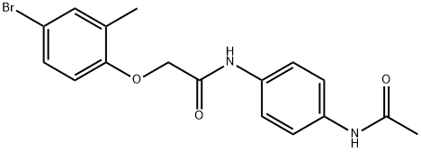 N-[4-(acetylamino)phenyl]-2-(4-bromo-2-methylphenoxy)acetamide Structural