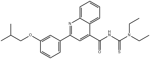 N,N-diethyl-N'-{[2-(3-isobutoxyphenyl)-4-quinolinyl]carbonyl}thiourea Structural