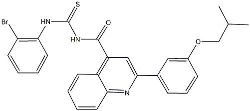 N-(2-bromophenyl)-N'-{[2-(3-isobutoxyphenyl)-4-quinolinyl]carbonyl}thiourea Structural