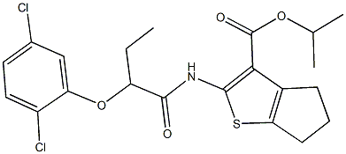 isopropyl 2-{[2-(2,5-dichlorophenoxy)butanoyl]amino}-5,6-dihydro-4H-cyclopenta[b]thiophene-3-carboxylate Structural