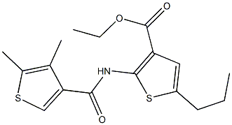 ethyl 2-{[(4,5-dimethyl-3-thienyl)carbonyl]amino}-5-propyl-3-thiophenecarboxylate Structural