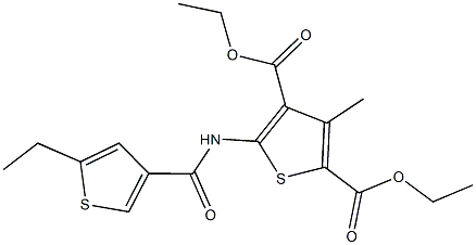 diethyl 5-{[(5-ethyl-3-thienyl)carbonyl]amino}-3-methyl-2,4-thiophenedicarboxylate Structural