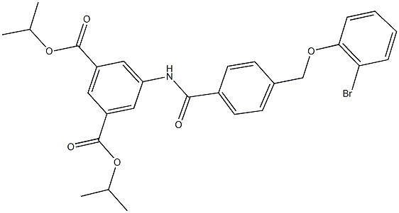 diisopropyl 5-({4-[(2-bromophenoxy)methyl]benzoyl}amino)isophthalate Structural