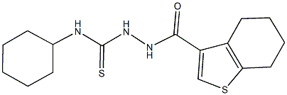 N-cyclohexyl-2-(4,5,6,7-tetrahydro-1-benzothien-3-ylcarbonyl)hydrazinecarbothioamide Structural