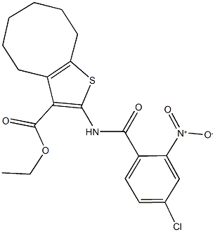 ethyl 2-({4-chloro-2-nitrobenzoyl}amino)-4,5,6,7,8,9-hexahydrocycloocta[b]thiophene-3-carboxylate Structural
