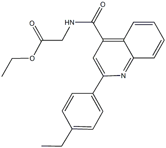 ethyl ({[2-(4-ethylphenyl)-4-quinolinyl]carbonyl}amino)acetate Structural