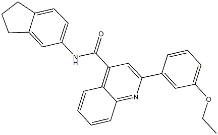 N-(2,3-dihydro-1H-inden-5-yl)-2-(3-ethoxyphenyl)-4-quinolinecarboxamide Structural