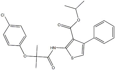 isopropyl 2-{[2-(4-chlorophenoxy)-2-methylpropanoyl]amino}-4-phenyl-3-thiophenecarboxylate Structural