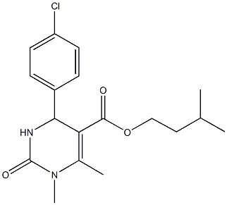 isopentyl 4-(4-chlorophenyl)-1,6-dimethyl-2-oxo-1,2,3,4-tetrahydro-5-pyrimidinecarboxylate Structural