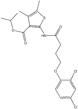 isopropyl 2-{[4-(2,4-dichlorophenoxy)butanoyl]amino}-4,5-dimethyl-3-thiophenecarboxylate Structural
