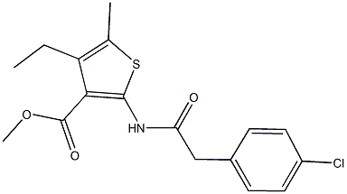 methyl 2-{[(4-chlorophenyl)acetyl]amino}-4-ethyl-5-methyl-3-thiophenecarboxylate Structural