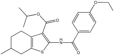 isopropyl 2-[(4-ethoxybenzoyl)amino]-6-methyl-4,5,6,7-tetrahydro-1-benzothiophene-3-carboxylate Structural