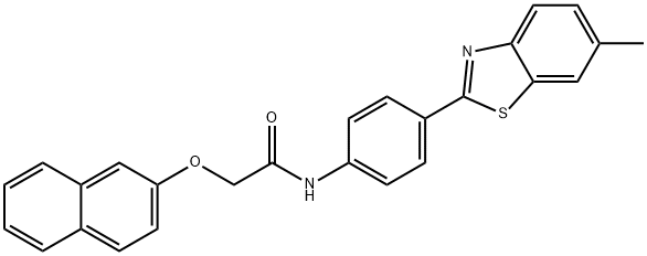 N-[4-(6-methyl-1,3-benzothiazol-2-yl)phenyl]-2-(2-naphthyloxy)acetamide Structural
