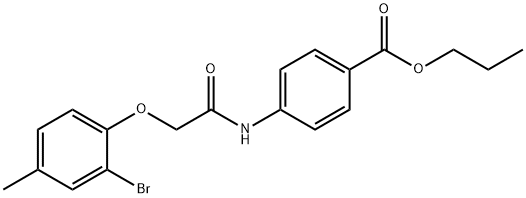propyl 4-{[(2-bromo-4-methylphenoxy)acetyl]amino}benzoate Structural