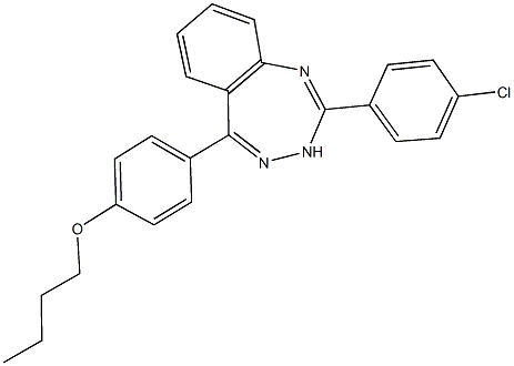 butyl 4-[2-(4-chlorophenyl)-3H-1,3,4-benzotriazepin-5-yl]phenyl ether Structural