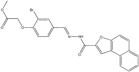 methyl{2-bromo-4-[2-(naphtho[2,1-b]furan-2-ylcarbonyl)carbohydrazonoyl]phenoxy}acetate Structural