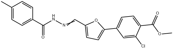 methyl 2-chloro-4-{5-[2-(4-methylbenzoyl)carbohydrazonoyl]-2-furyl}benzoate Structural