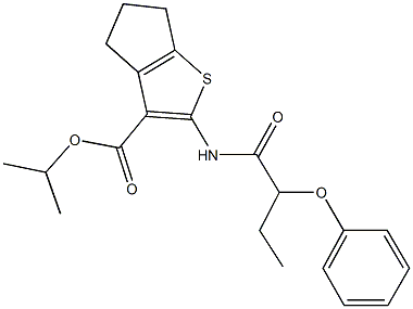 isopropyl 2-[(2-phenoxybutanoyl)amino]-5,6-dihydro-4H-cyclopenta[b]thiophene-3-carboxylate Structural