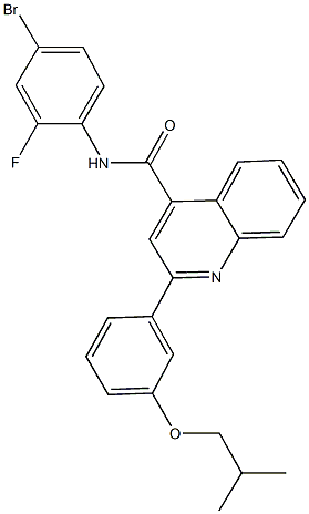 N-(4-bromo-2-fluorophenyl)-2-(3-isobutoxyphenyl)-4-quinolinecarboxamide Structural