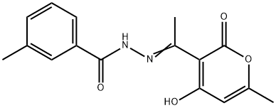 N'-[1-(4-hydroxy-6-methyl-2-oxo-2H-pyran-3-yl)ethylidene]-3-methylbenzohydrazide Structural
