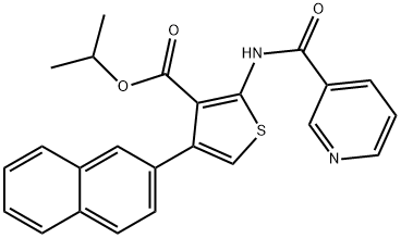 isopropyl 4-(2-naphthyl)-2-[(pyridin-3-ylcarbonyl)amino]thiophene-3-carboxylate Structural