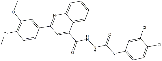 N-(3,4-dichlorophenyl)-2-{[2-(3,4-dimethoxyphenyl)-4-quinolinyl]carbonyl}hydrazinecarboxamide Structural