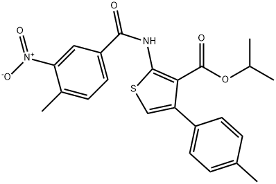 isopropyl 2-({3-nitro-4-methylbenzoyl}amino)-4-(4-methylphenyl)-3-thiophenecarboxylate Structural