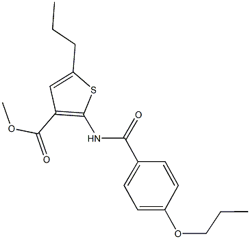 methyl 2-[(4-propoxybenzoyl)amino]-5-propylthiophene-3-carboxylate Structural