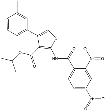 isopropyl 2-({2,4-bisnitrobenzoyl}amino)-4-(3-methylphenyl)thiophene-3-carboxylate Structural