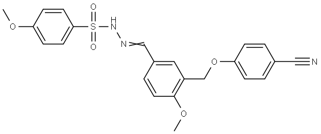 N'-{3-[(4-cyanophenoxy)methyl]-4-methoxybenzylidene}-4-methoxybenzenesulfonohydrazide Structural