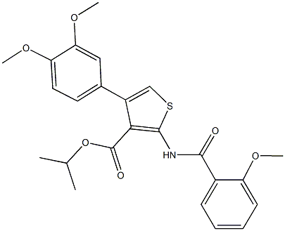 isopropyl 4-(3,4-dimethoxyphenyl)-2-[(2-methoxybenzoyl)amino]-3-thiophenecarboxylate Structural
