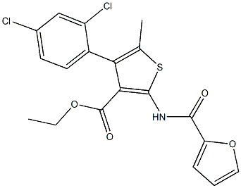 ethyl 4-(2,4-dichlorophenyl)-2-(2-furoylamino)-5-methylthiophene-3-carboxylate Structural