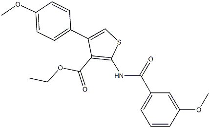 ethyl 2-[(3-methoxybenzoyl)amino]-4-(4-methoxyphenyl)thiophene-3-carboxylate Structural
