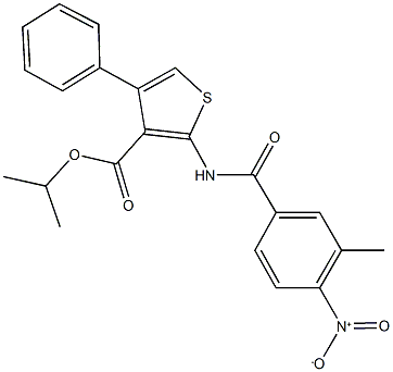 isopropyl 2-({4-nitro-3-methylbenzoyl}amino)-4-phenyl-3-thiophenecarboxylate Structural