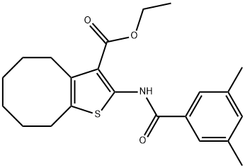 ethyl 2-[(3,5-dimethylbenzoyl)amino]-4,5,6,7,8,9-hexahydrocycloocta[b]thiophene-3-carboxylate Structural