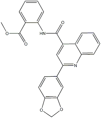 methyl 2-({[2-(1,3-benzodioxol-5-yl)-4-quinolinyl]carbonyl}amino)benzoate Structural