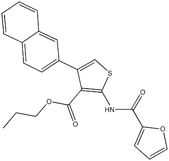 propyl 2-(2-furoylamino)-4-(2-naphthyl)-3-thiophenecarboxylate Structural